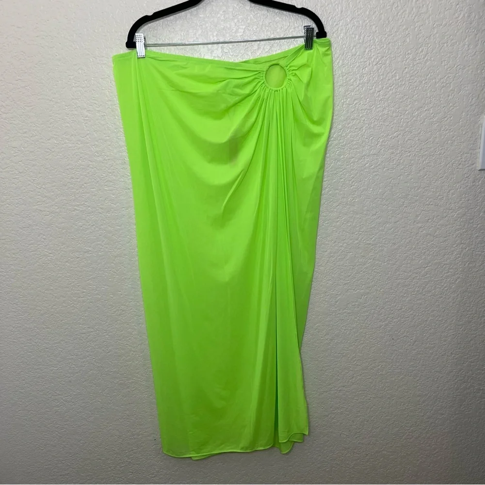 Skims Mesh Cover Up Sarong Skirt Beachwear Neon Green Size 3X